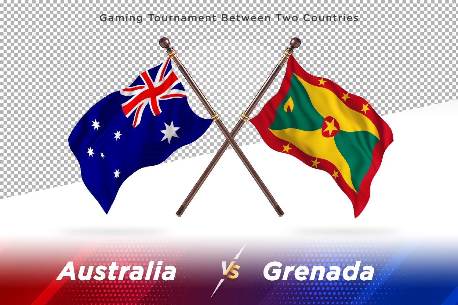 Australia versus Grenada Two Flags