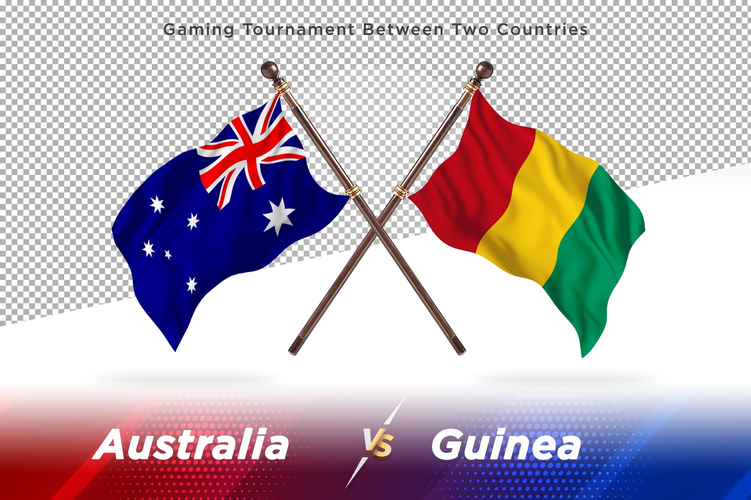 Australia versus Guinea Two Flags