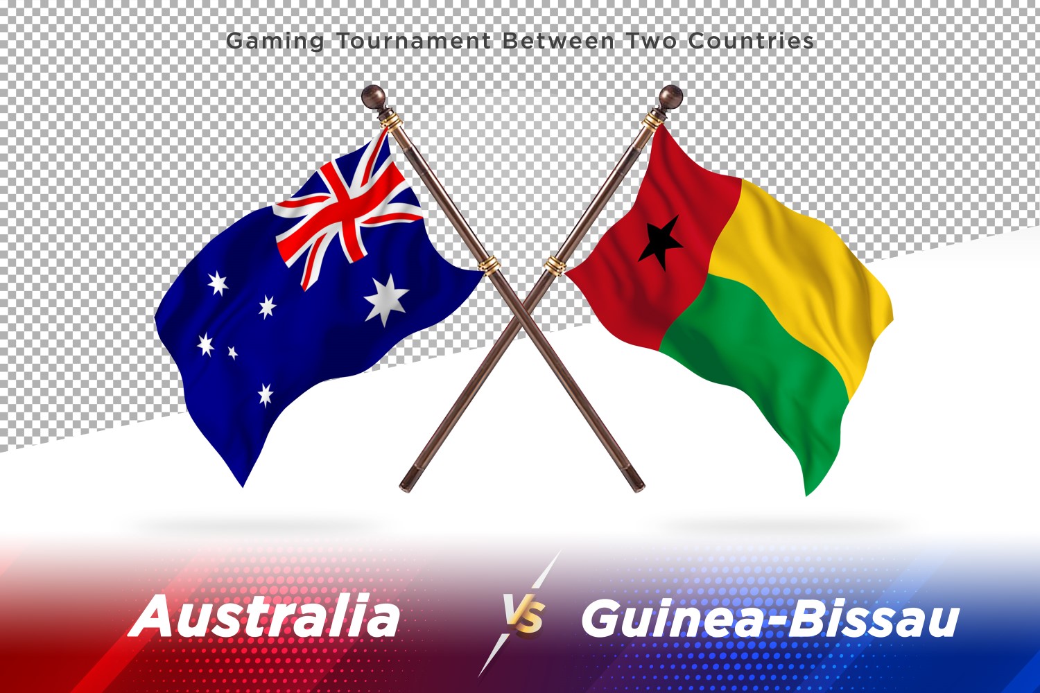 Australia versus Guinea-Bissau Two Flags