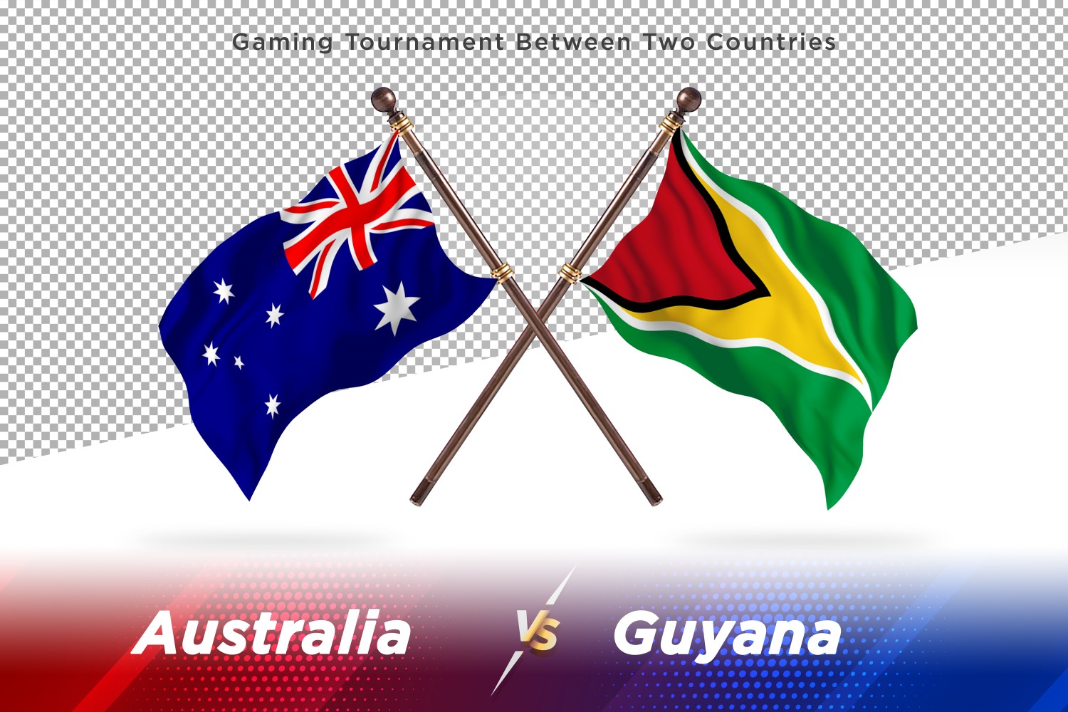 Australia versus Guyana Two Flags