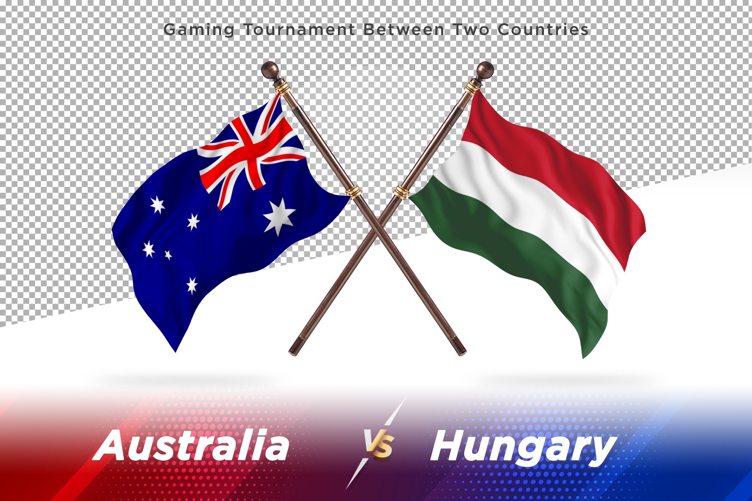 Australia versus Hungary Two Flags