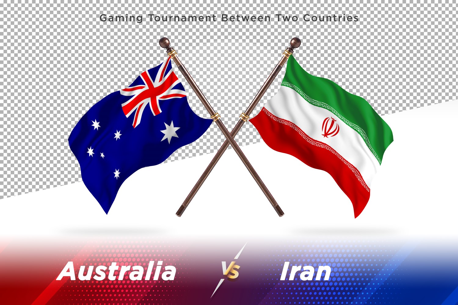 Australia versus Iran Two Flags