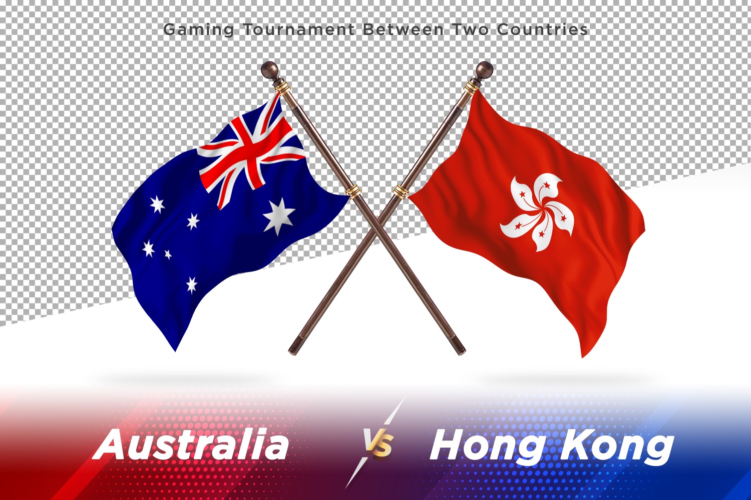 Australia versus Hong Kong Two Flags