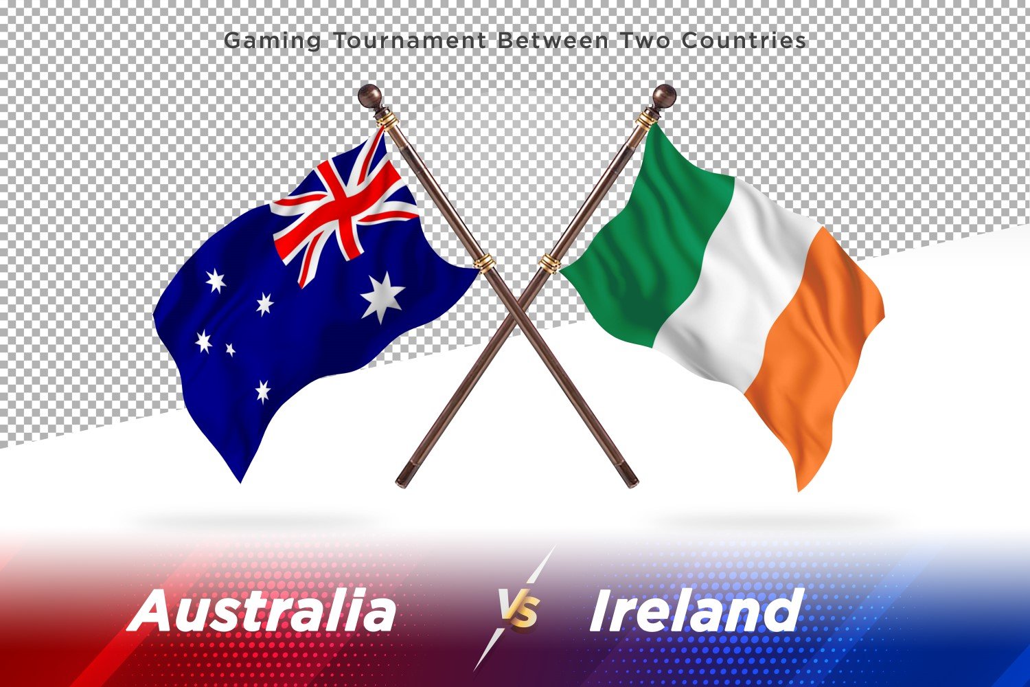 Australia versus Ireland Two Flags