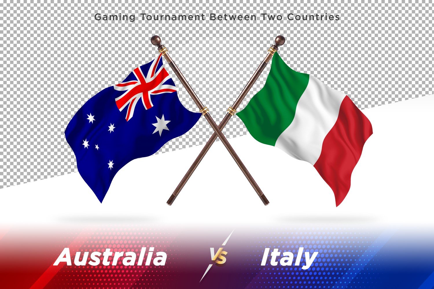 Australia versus Italy Two Flags