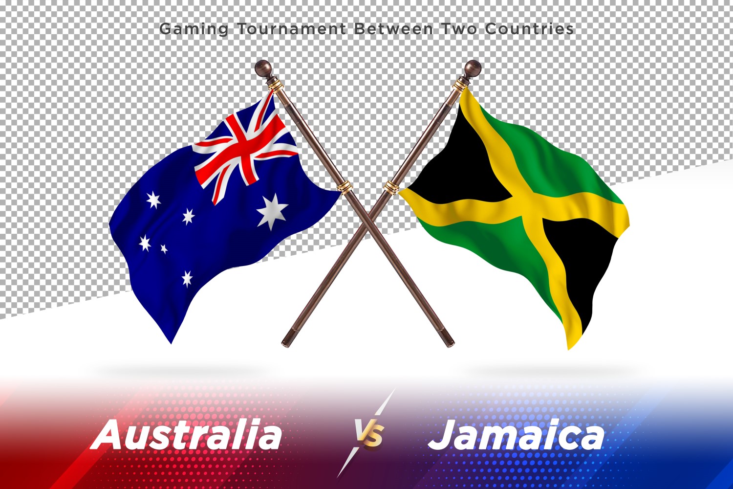 Australia versus Jamaica Two Flags