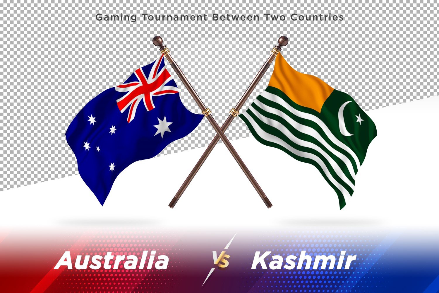 Australia versus Kashmir Two Flags