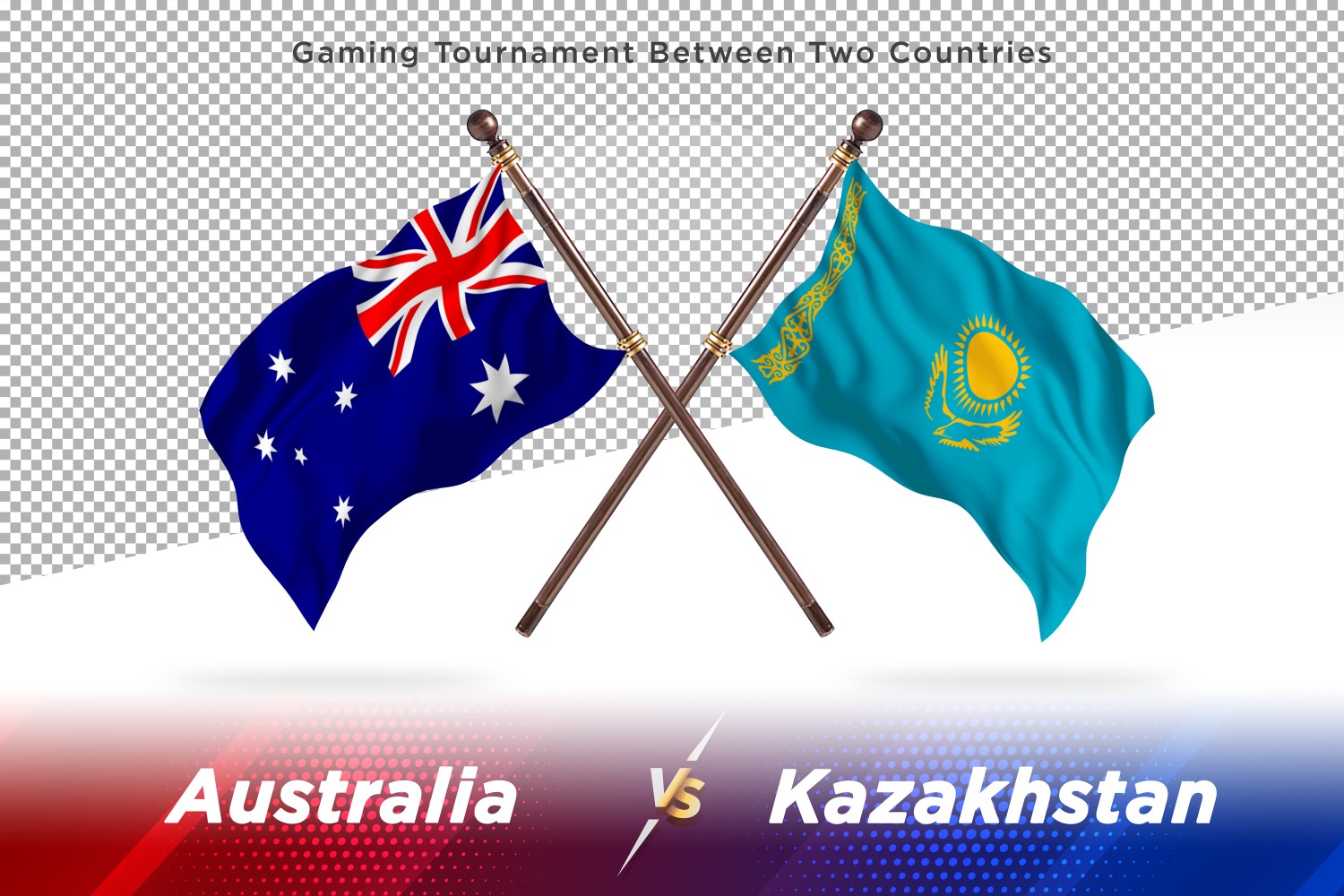 Australia versus Kazakhstan Two Flags