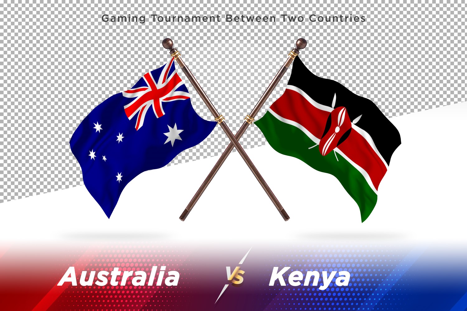 Australia versus Kenya Two Flags