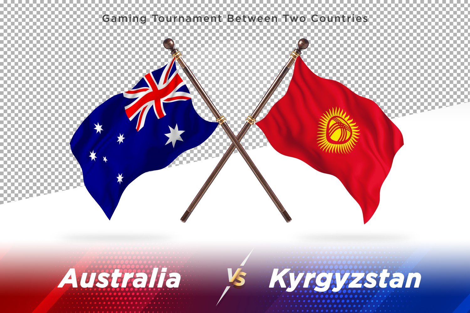 Australia versus Kyrgyzstan Two Flags