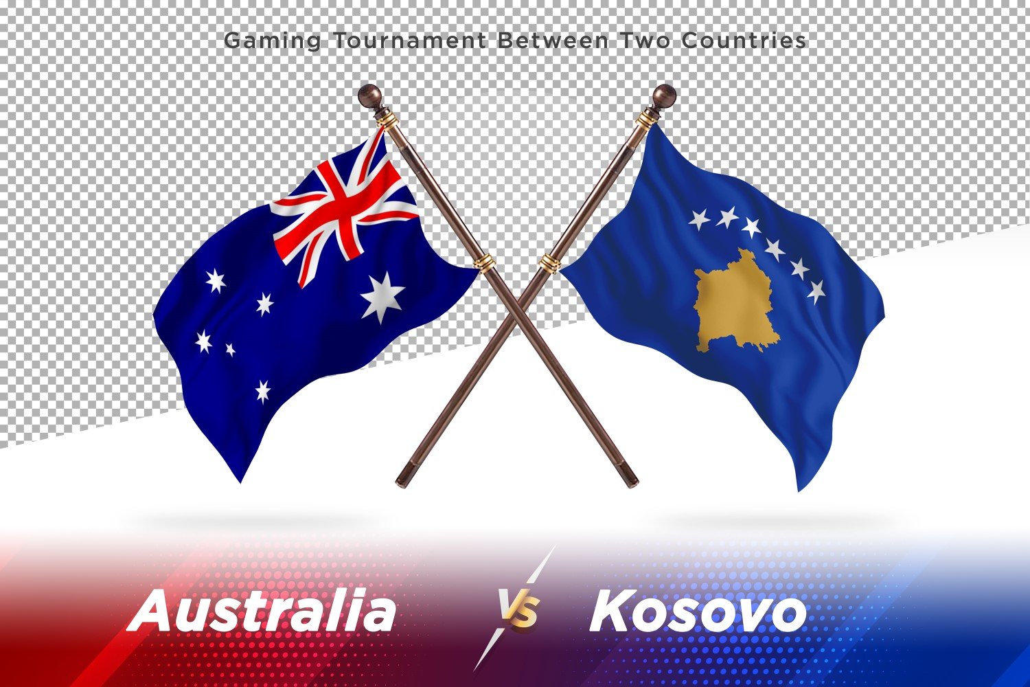 Australia versus Kosovo Two Flags