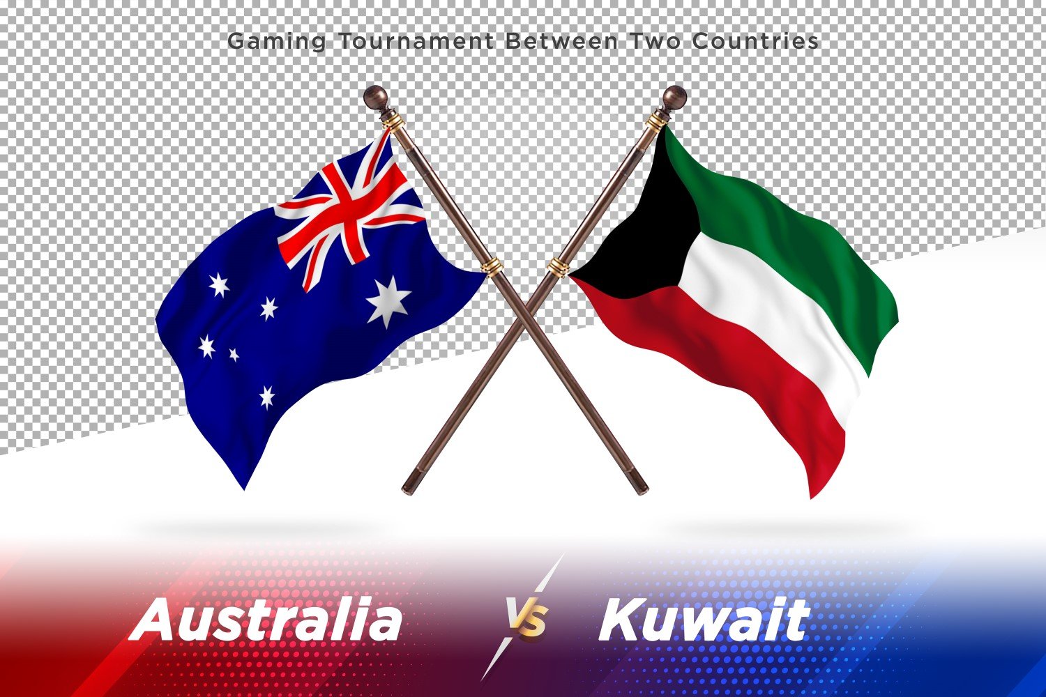 Australia versus Kuwait Two Flags