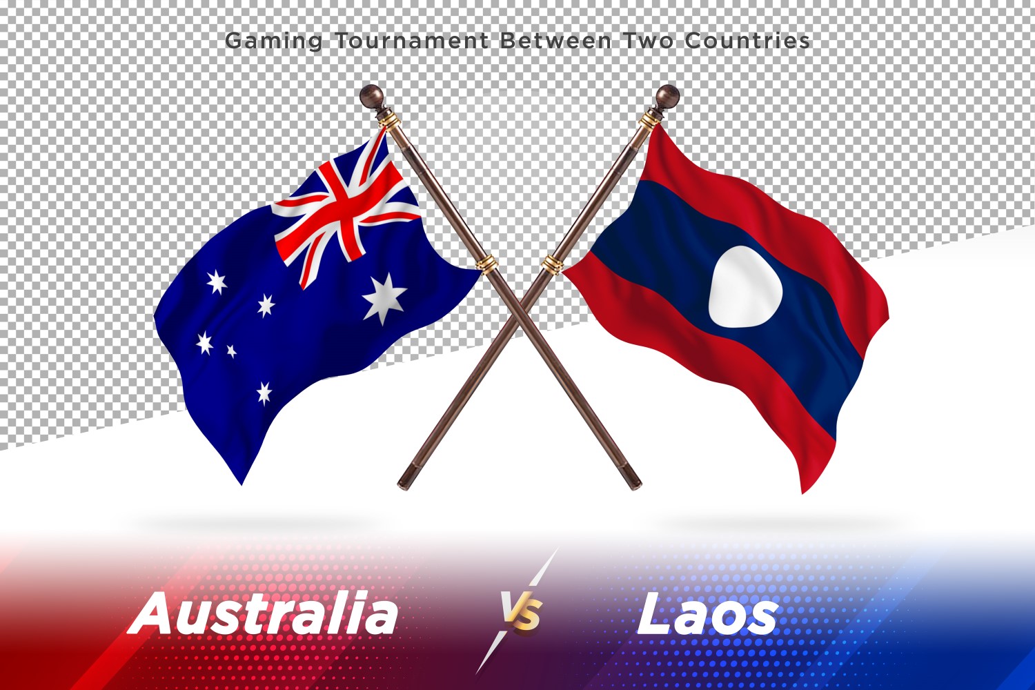 Australia versus Laos Two Flags