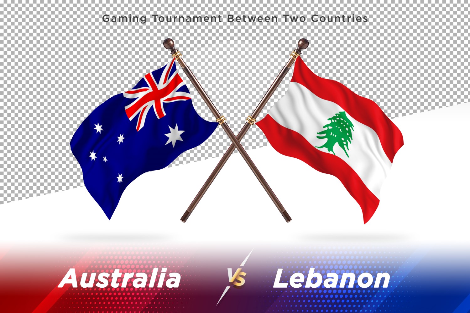 Australia versus Lebanon Two Flags