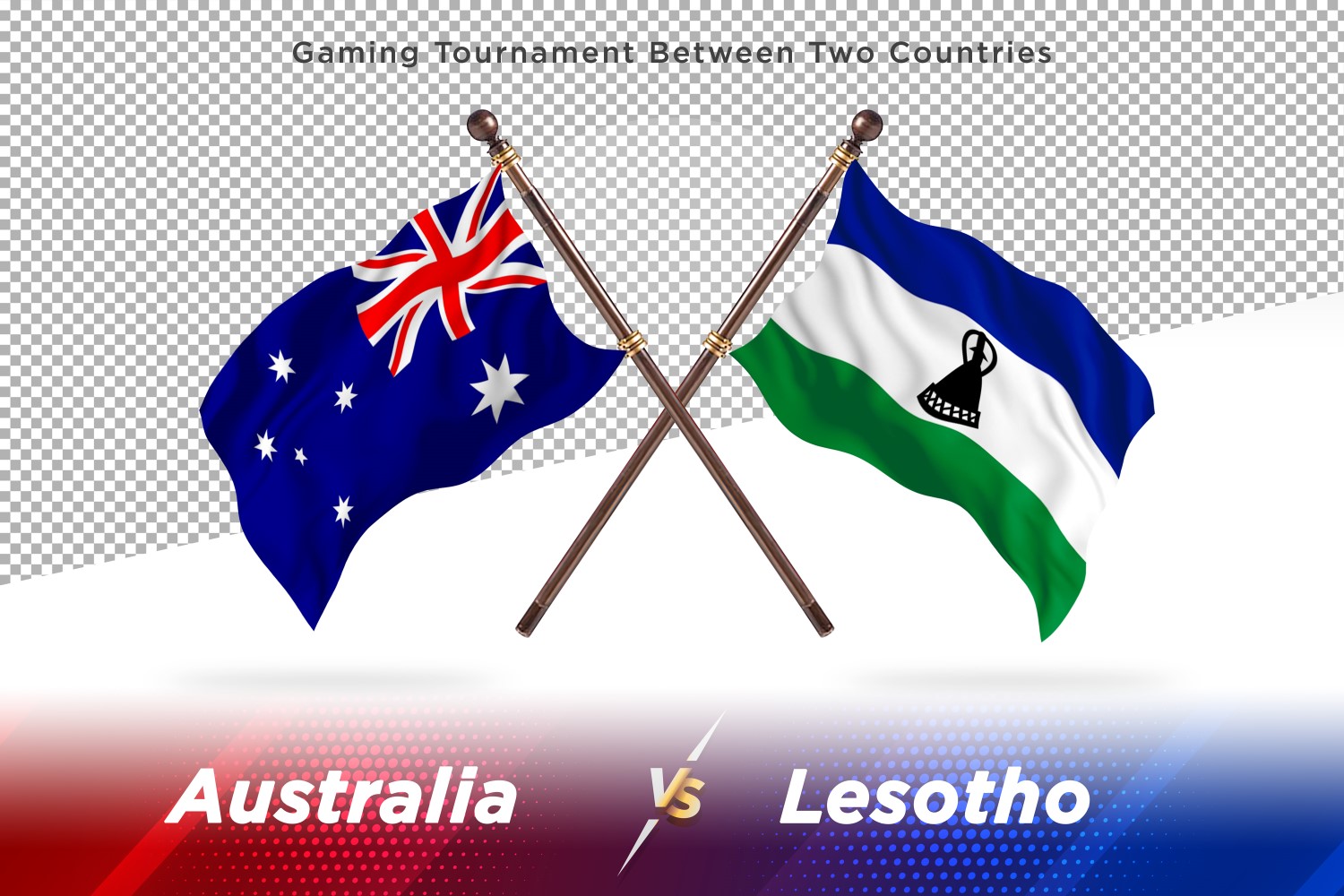 Australia versus Lesotho Two Flags