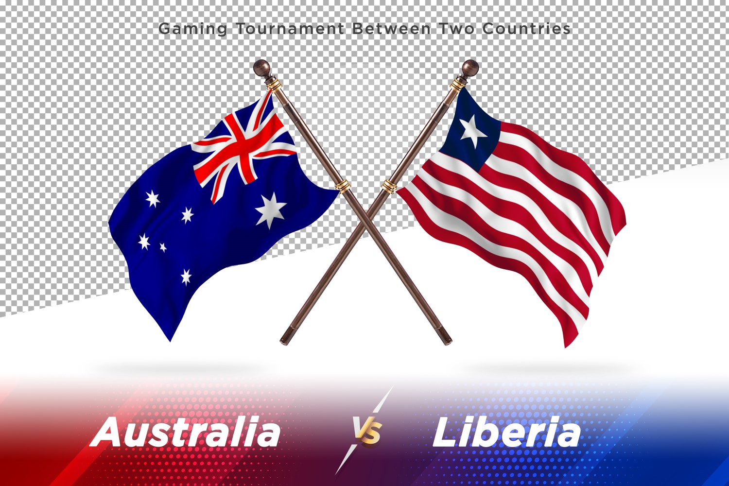 Australia versus Liberia Two Flags