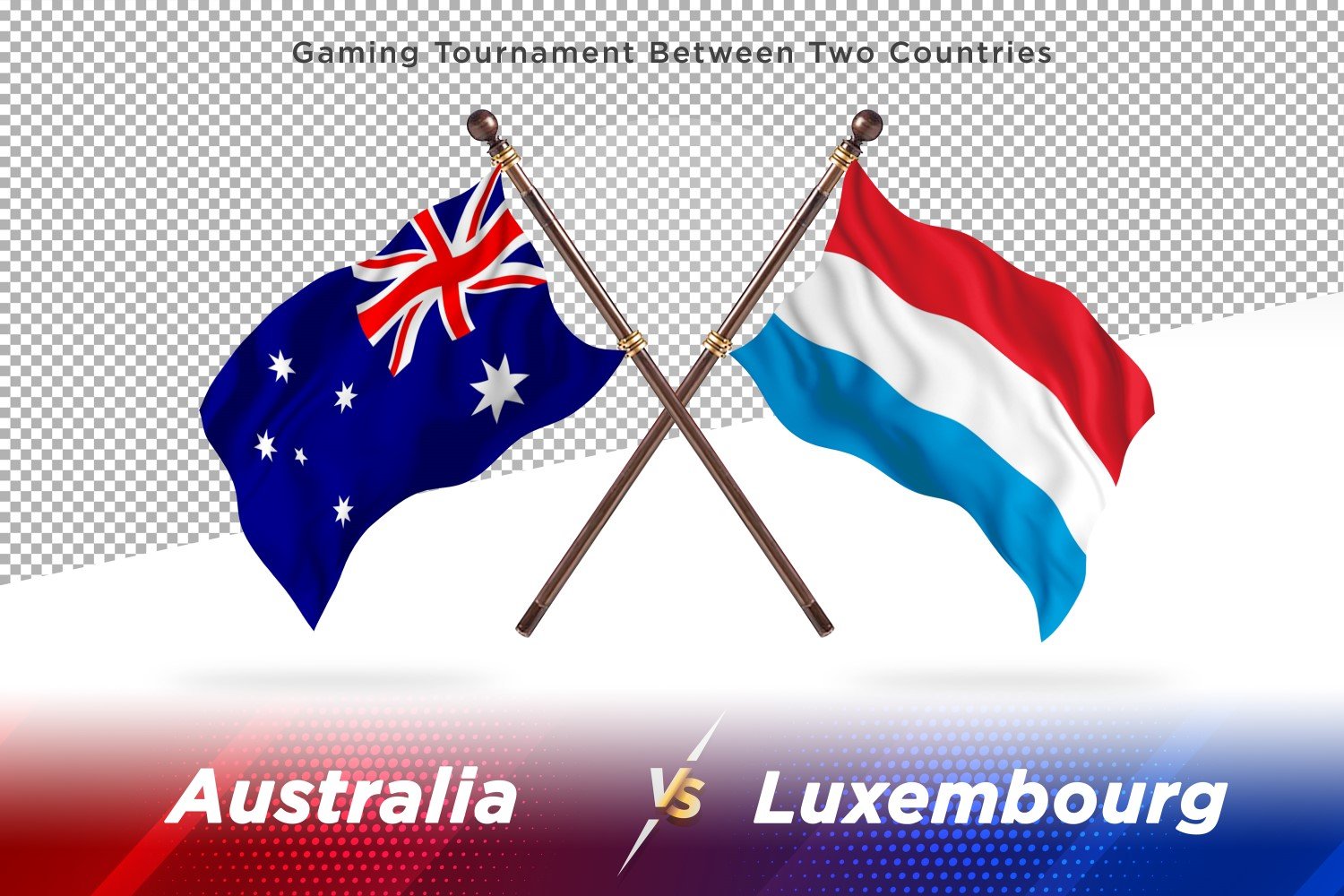 Australia versus Luxembourg Two Flags