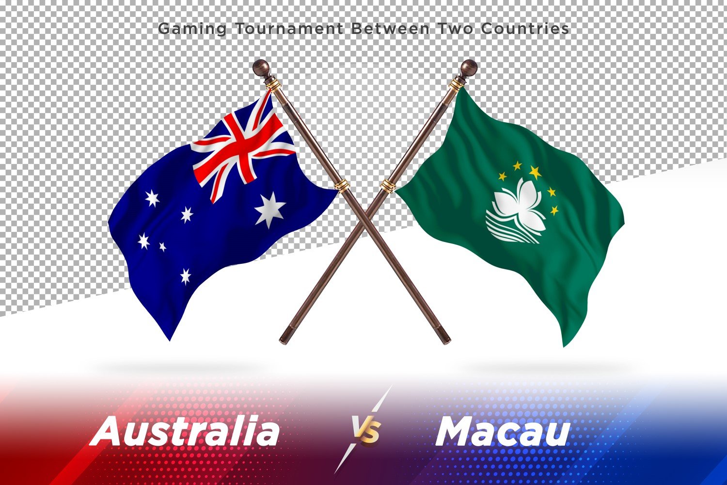 Australia versus Macau Two Flags