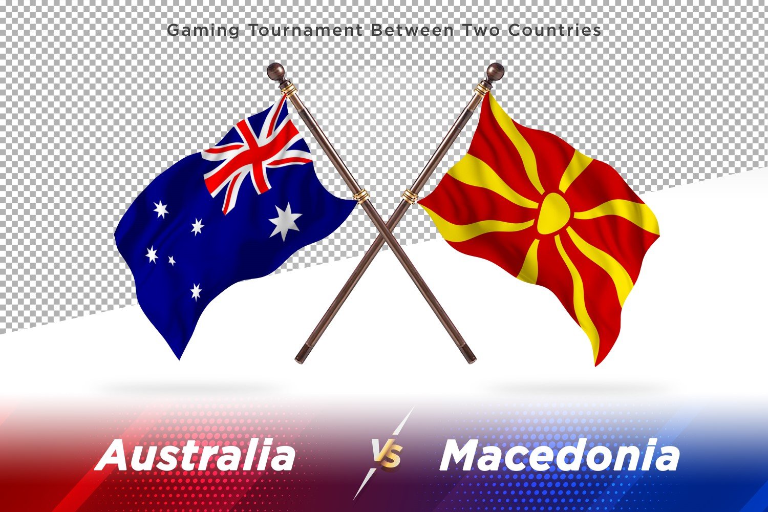 Australia versus Macedonia Two Flags