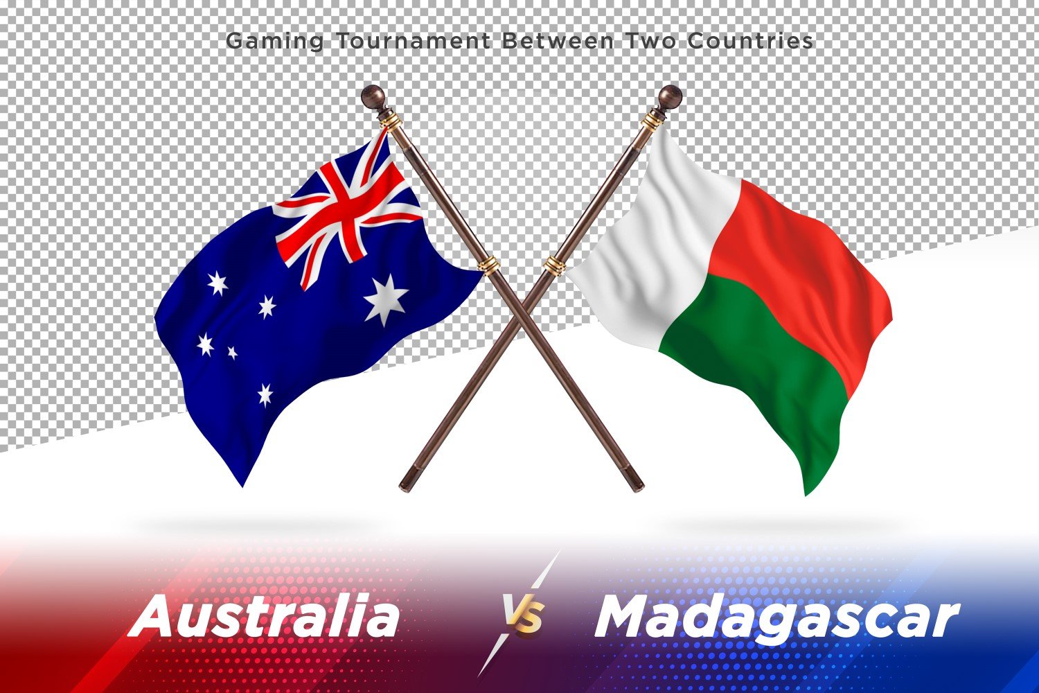 Australia versus Madagascar Two Flags