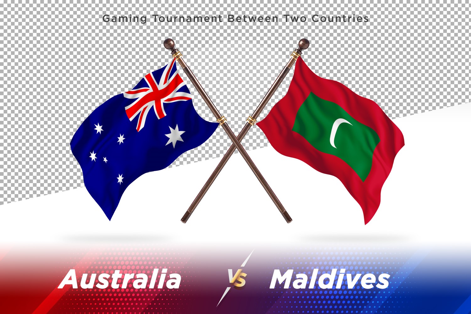 Australia versus Maldives Two Flags