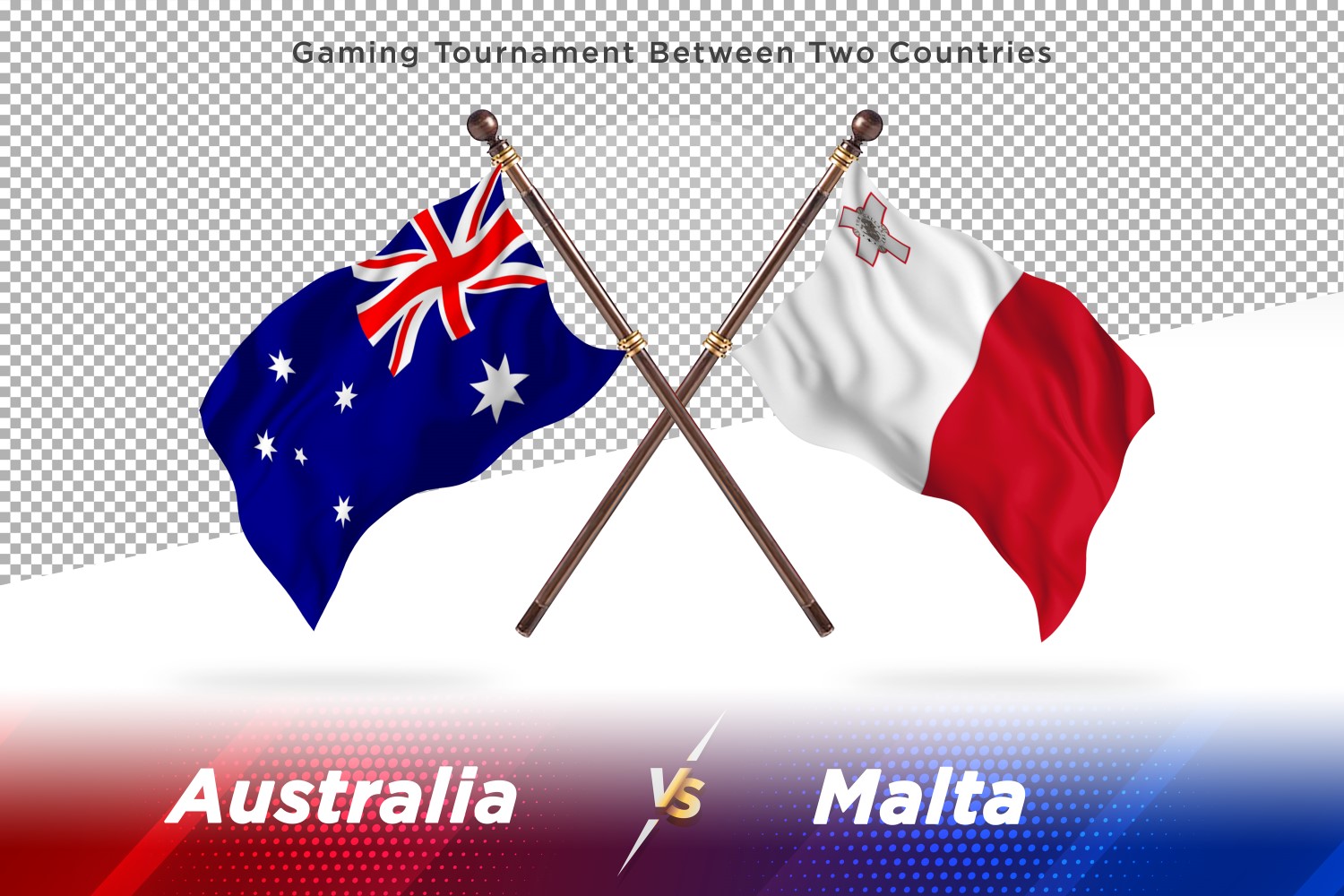 Australia versus Malta Two Flags