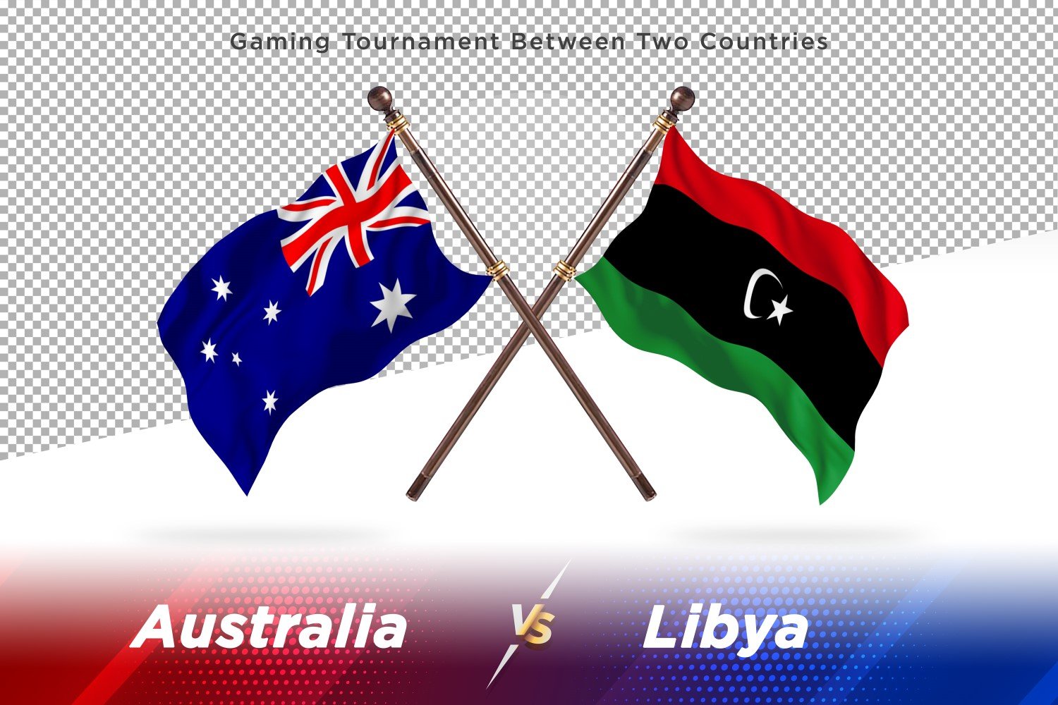 Australia versus Libya Two Flags