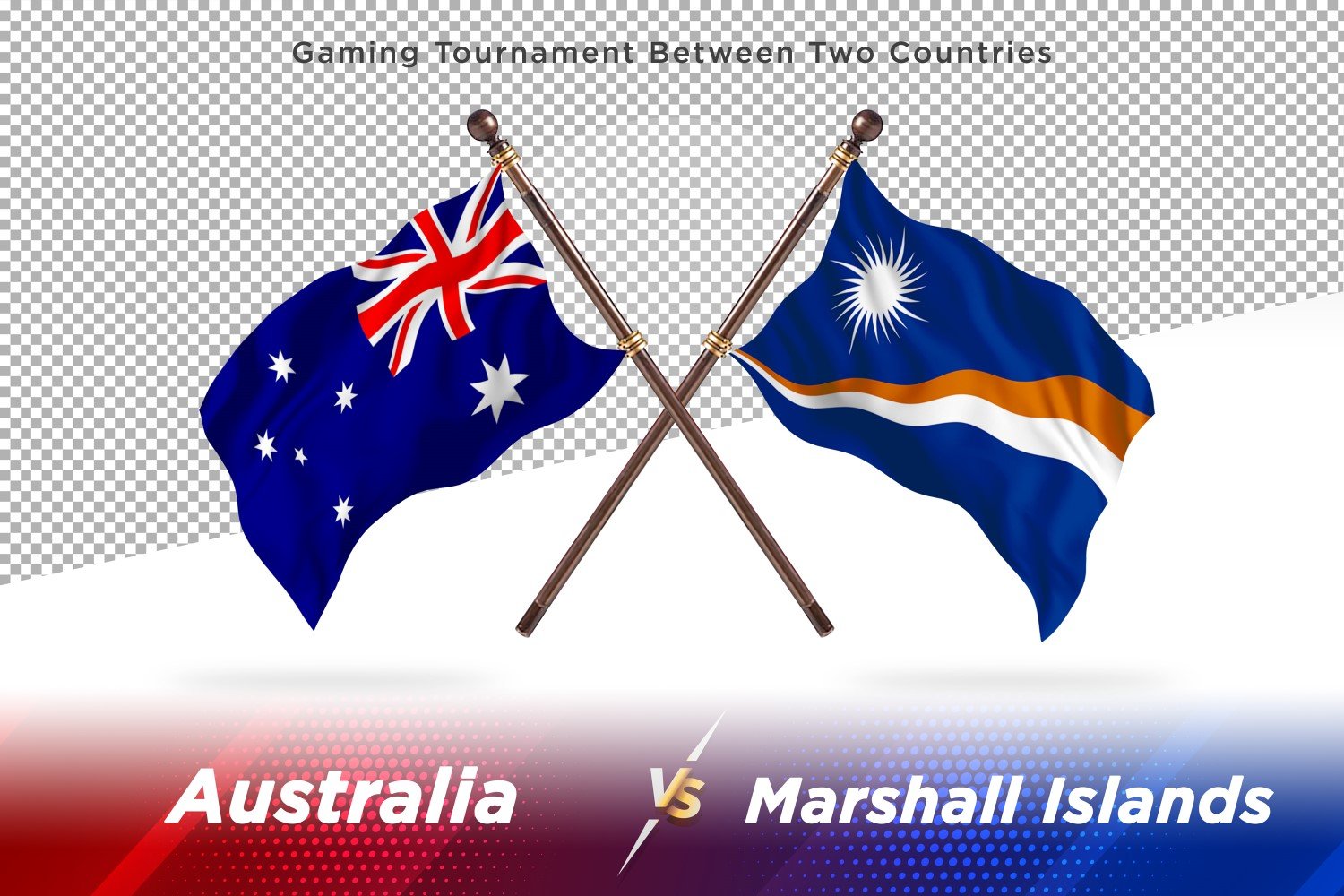 Australia versus Marshall Islands Two Flags