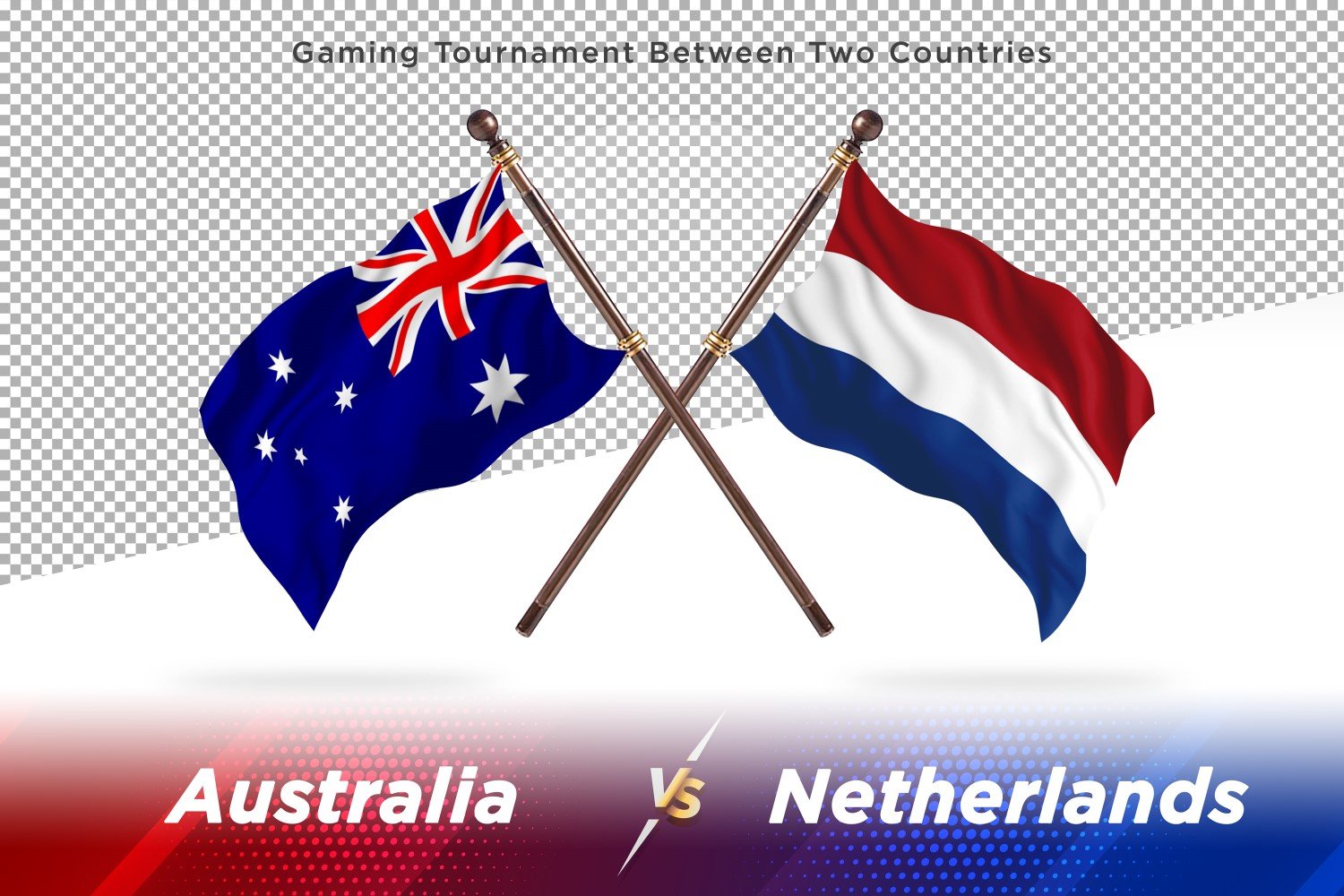 Australia versus Netherlands Two Flags