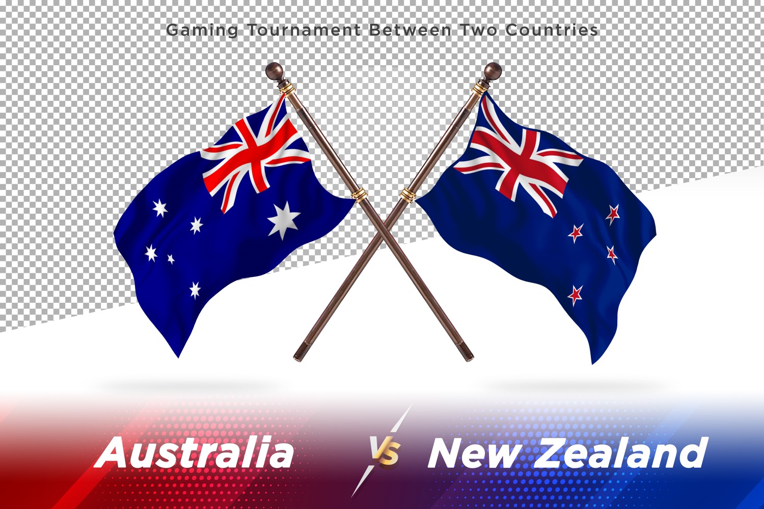 Australia versus new Zealand Two Flags