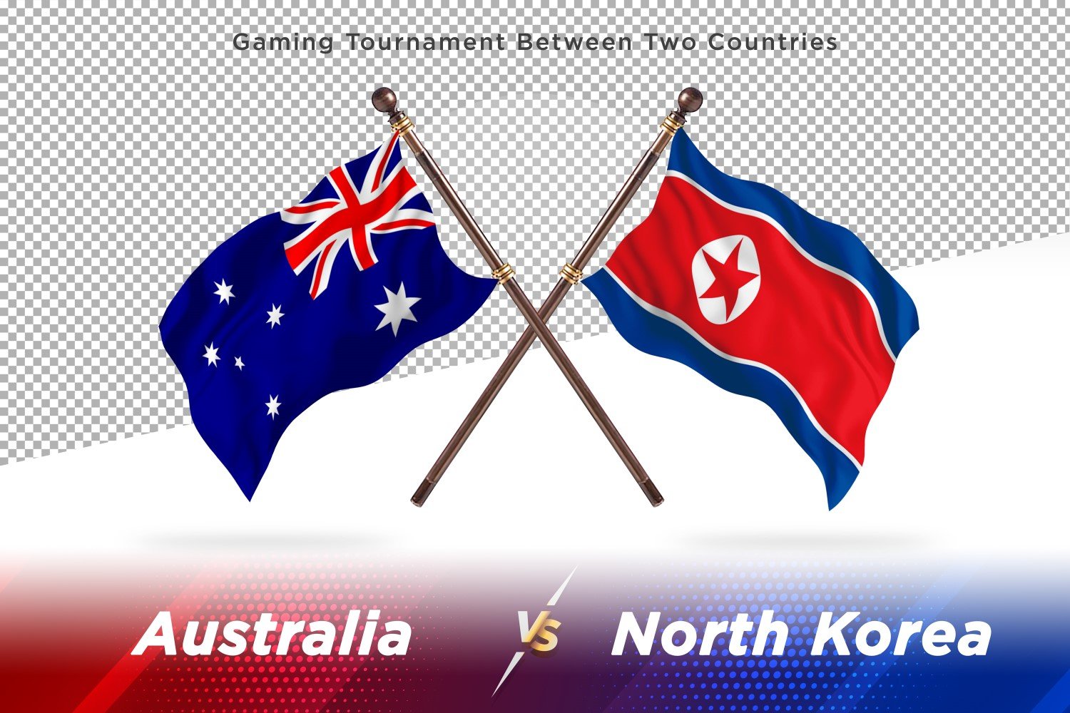 Australia versus north Korea Two Flags