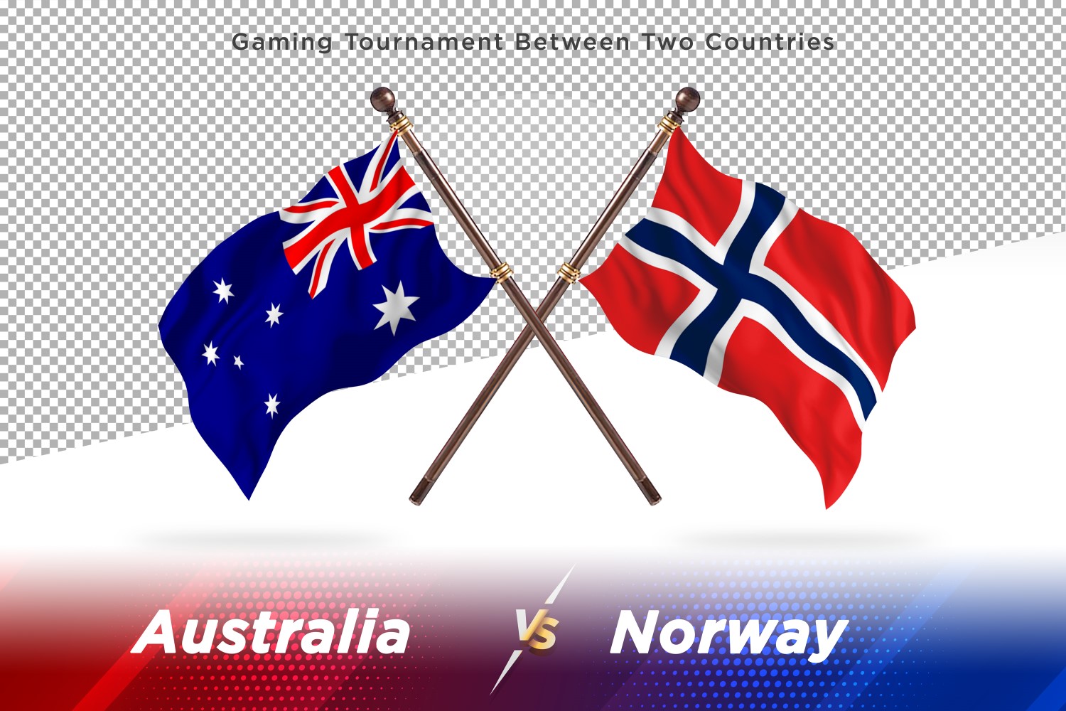 Australia versus Norway Two Flags