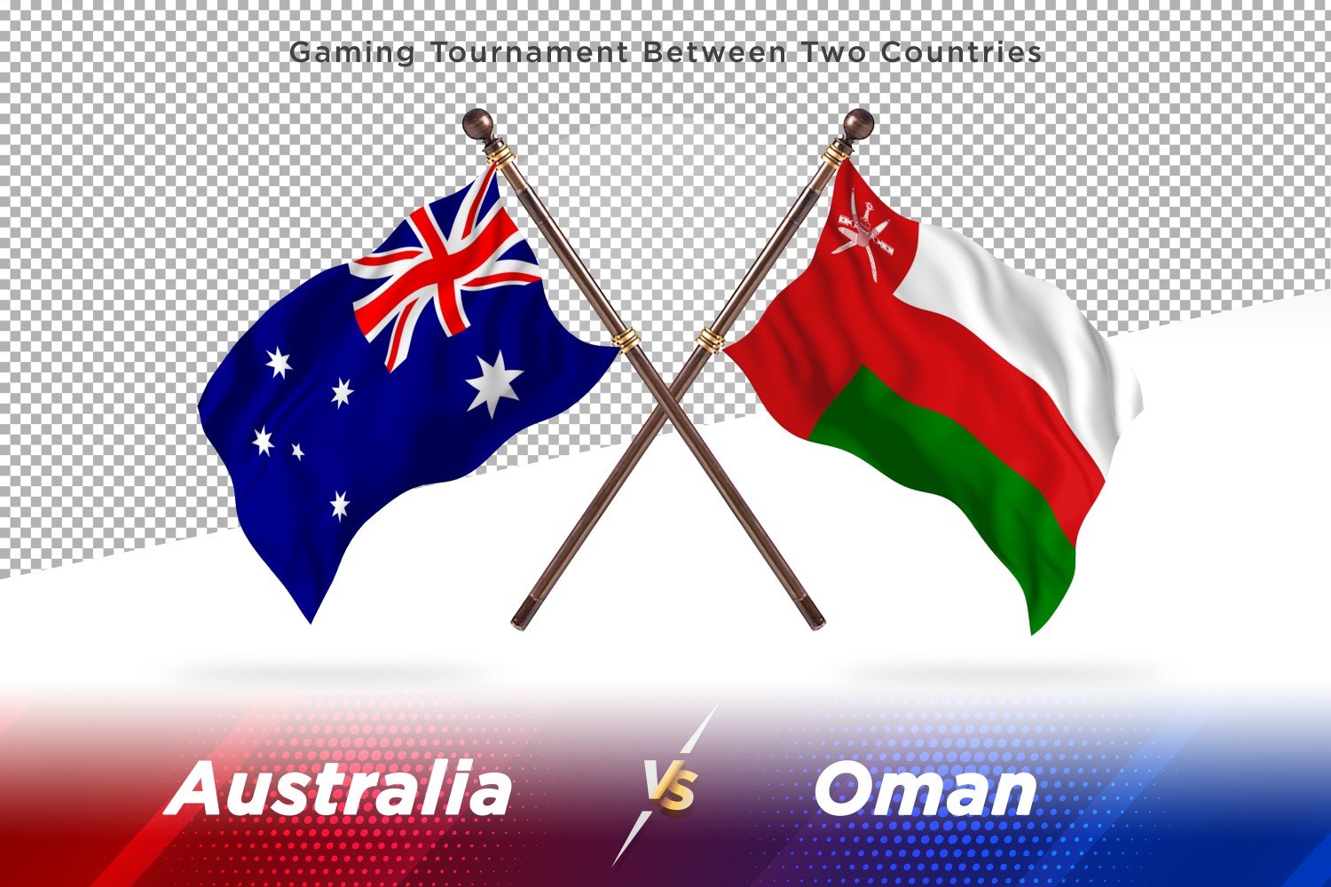 Australia versus Oman Two Flags