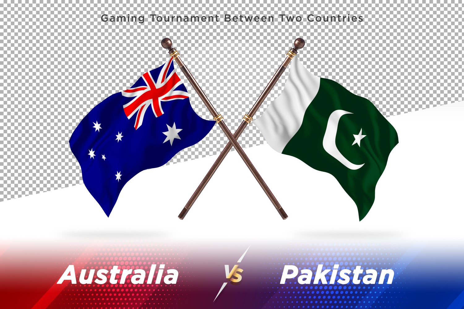 Australia versus Pakistan Two Flags