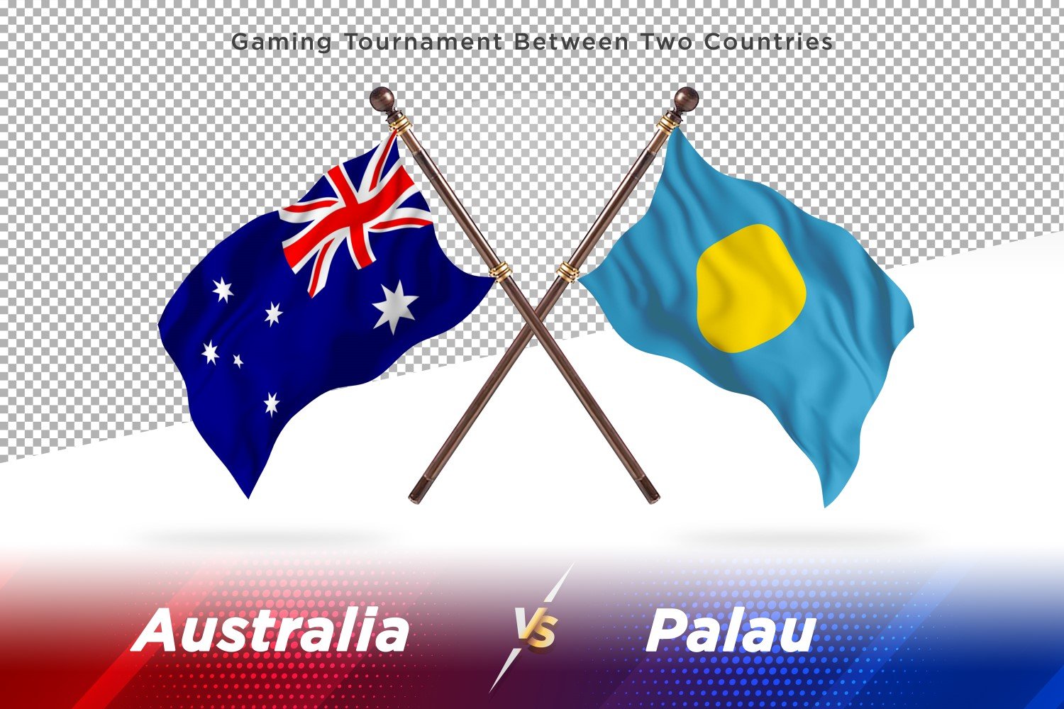 Australia versus Palau Two Flags