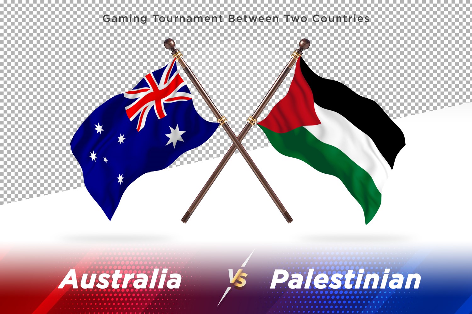 Australia versus Palestinian Two Flags