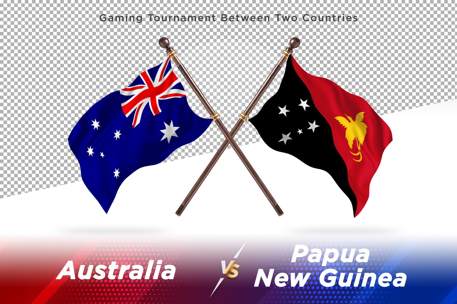 Australia versus Papua New Guinea Two Flags