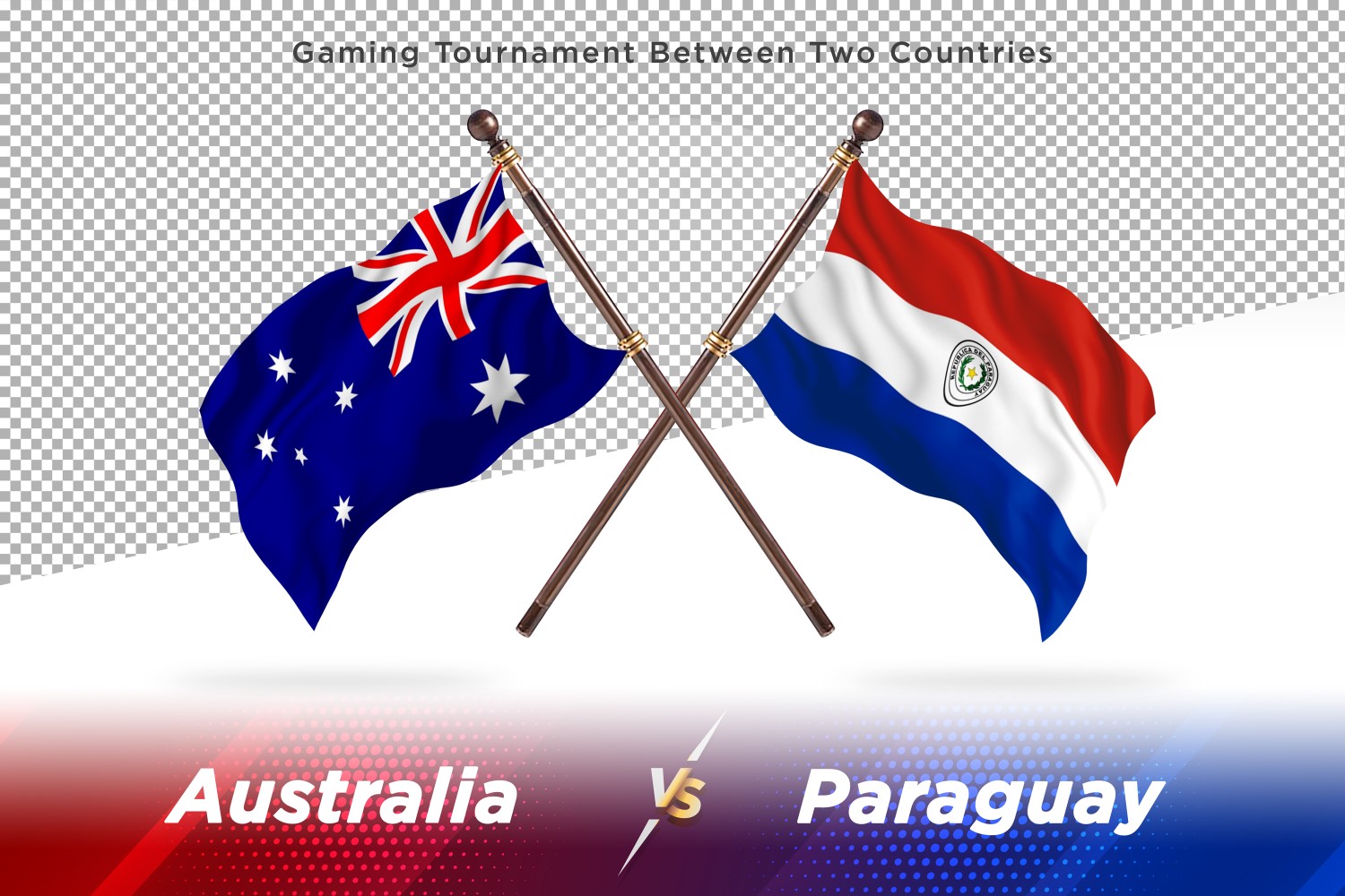 Australia versus Paraguay Two Flags