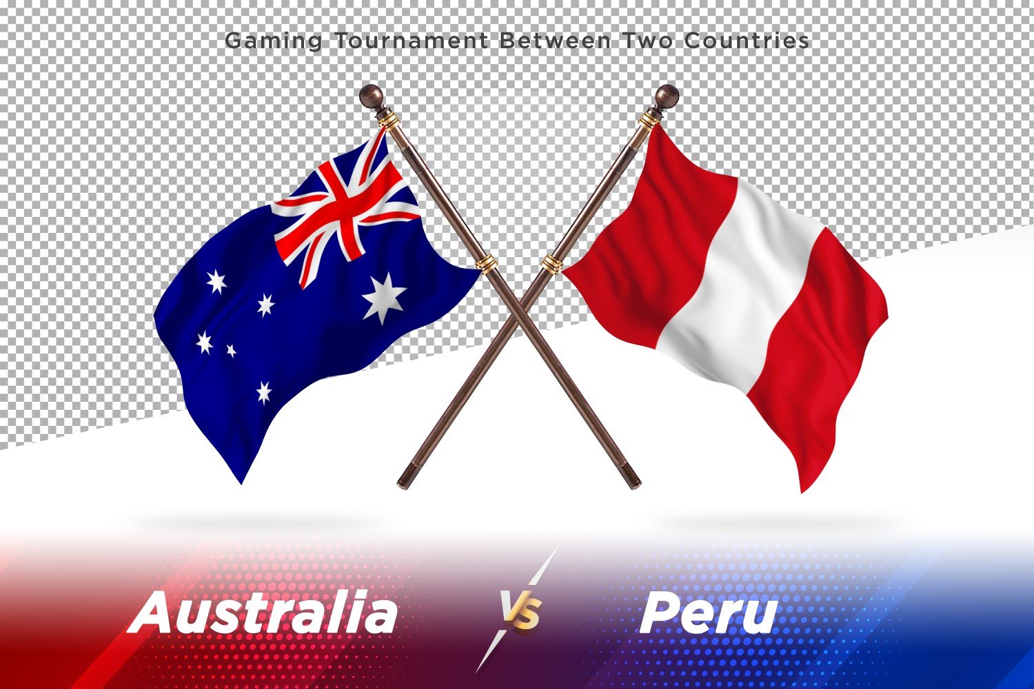 Australia versus Peru Two Flags