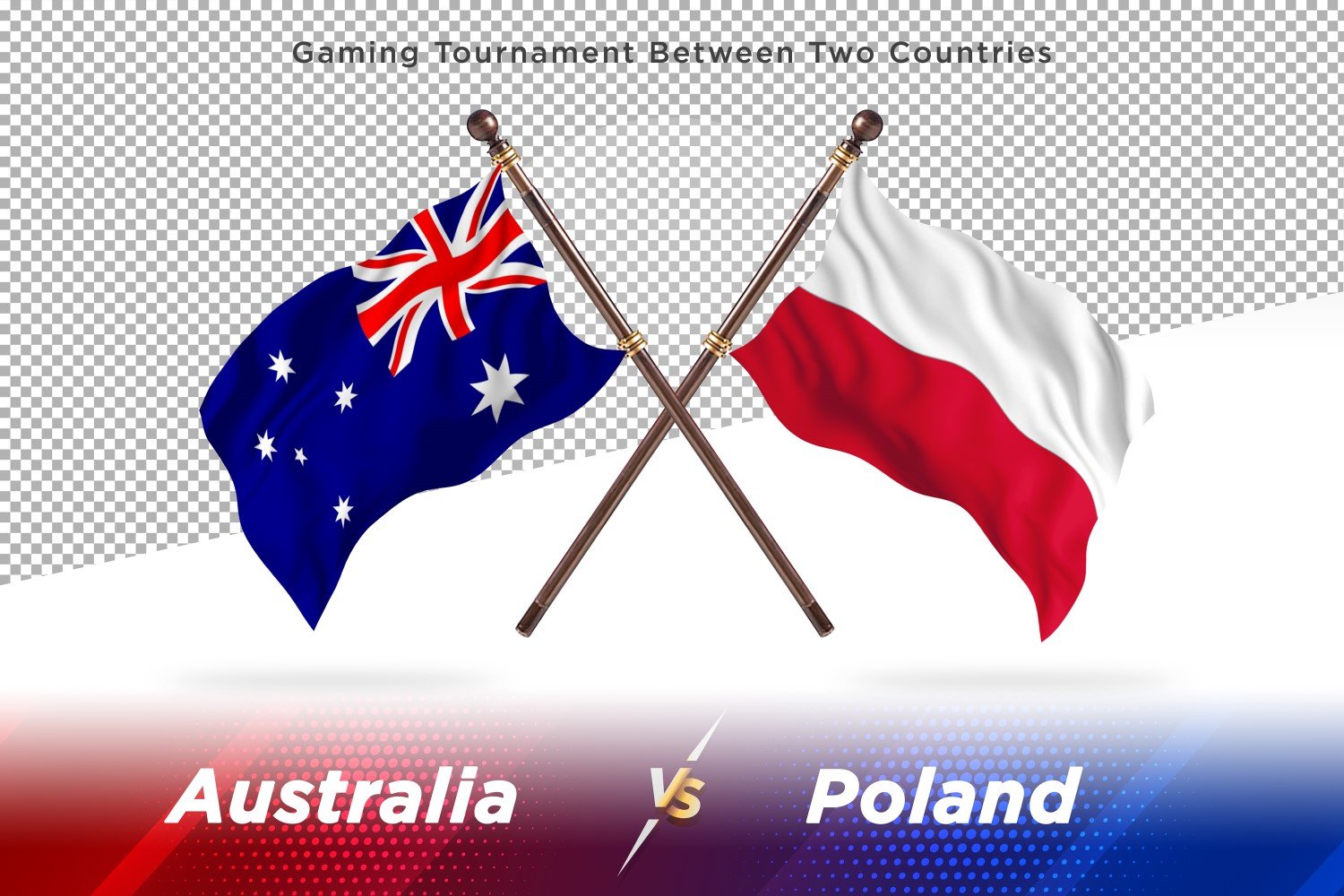 Australia versus Poland Two Flags