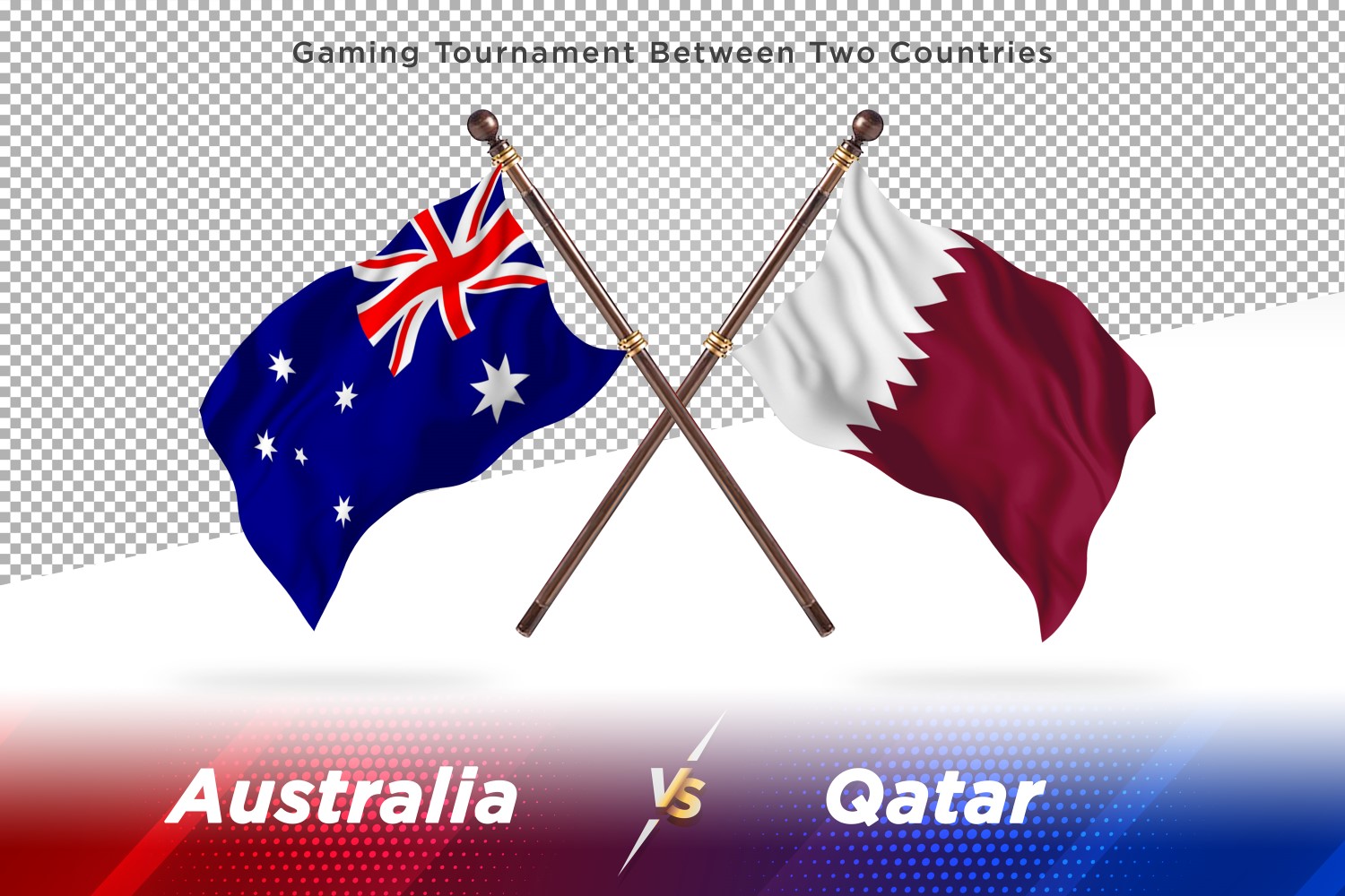 Australia versus Qatar Two Flags