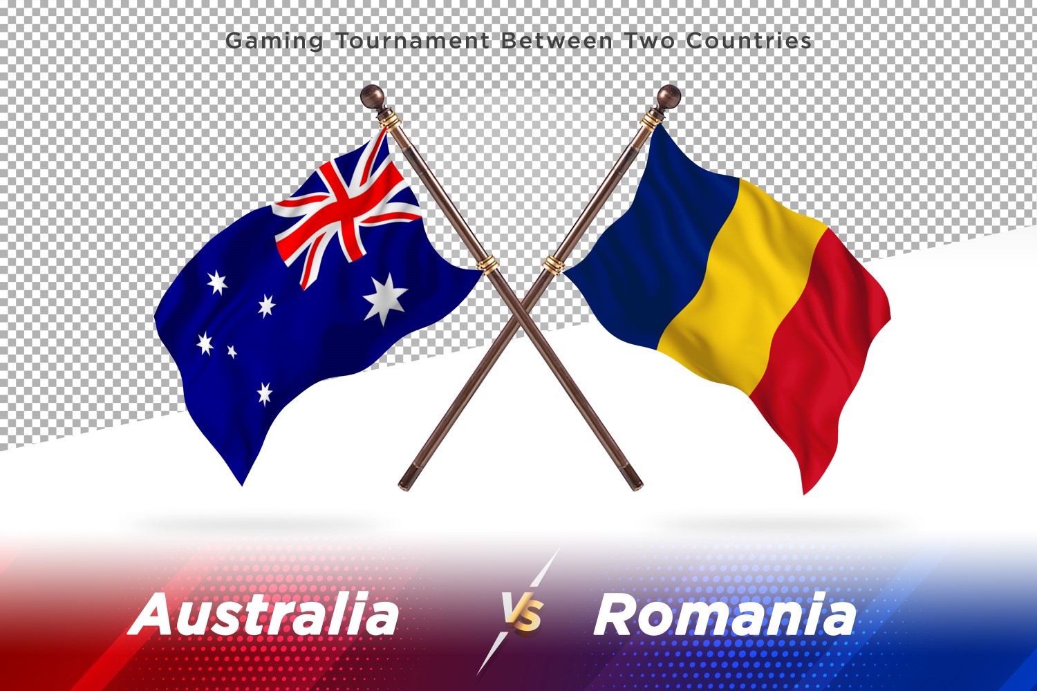 Australia versus Romania Two Flags