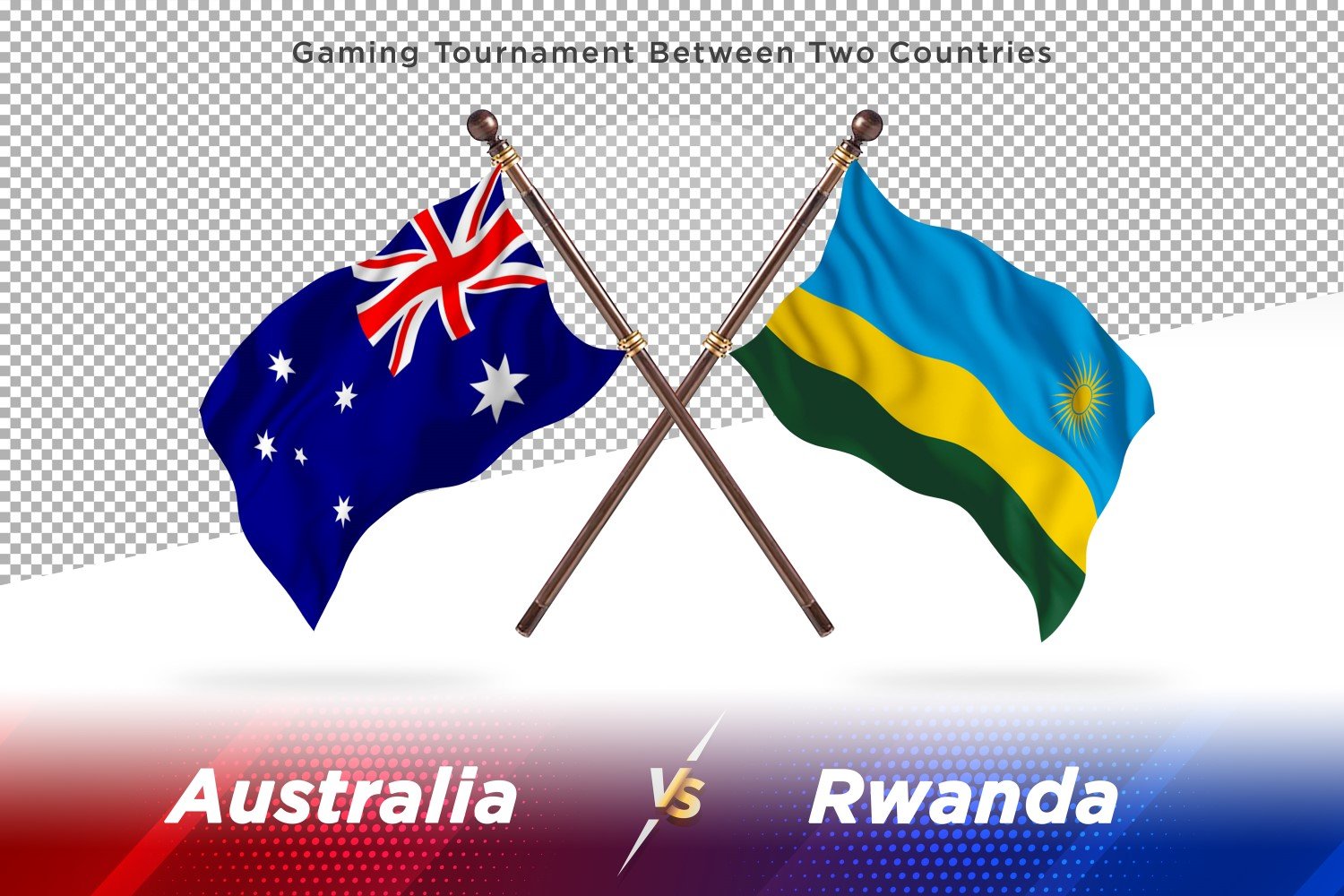 Australia versus Rwanda Two Flags