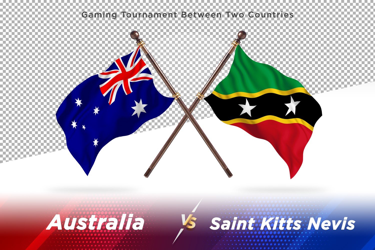 Australia versus saint Kitts Two Flags