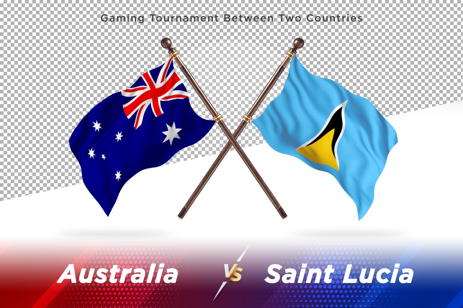 Australia versus saint Lucia Two Flags