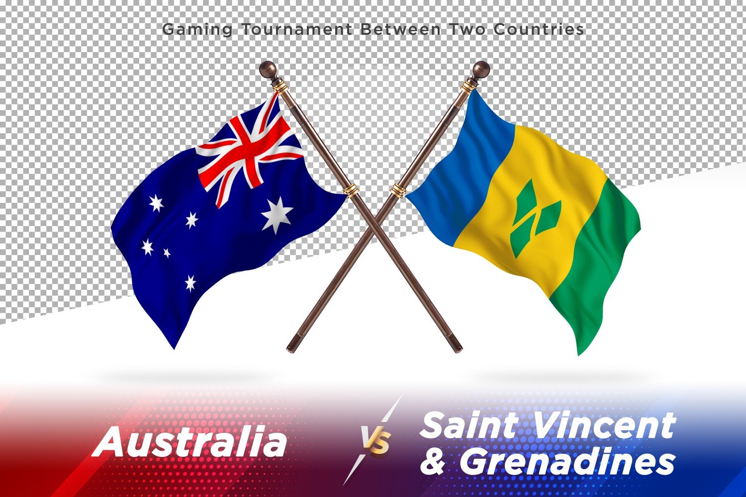 Australia versus saint Vincent and the grenadines Two Flags