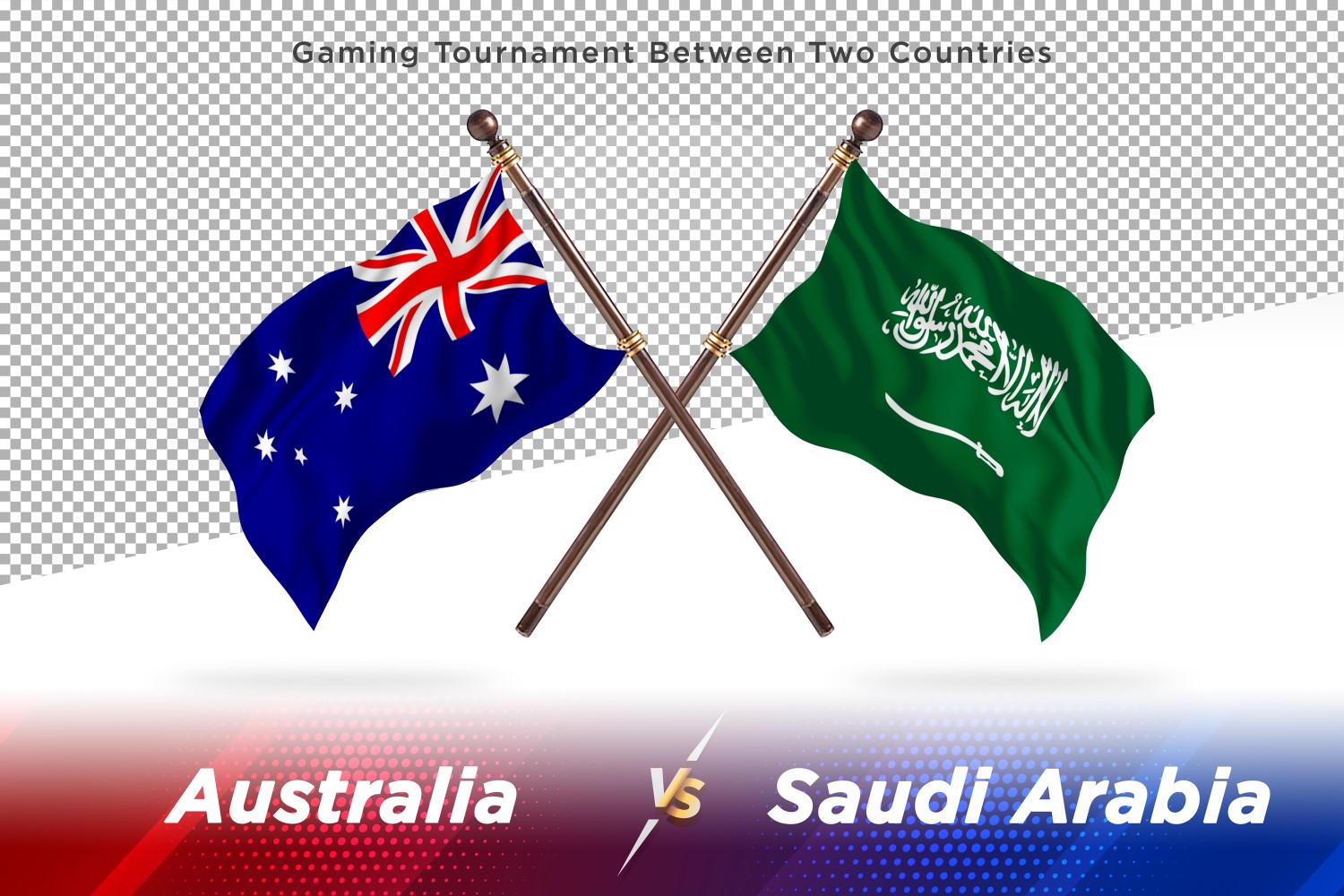 Australia versus Saudi Arabia Two Flags