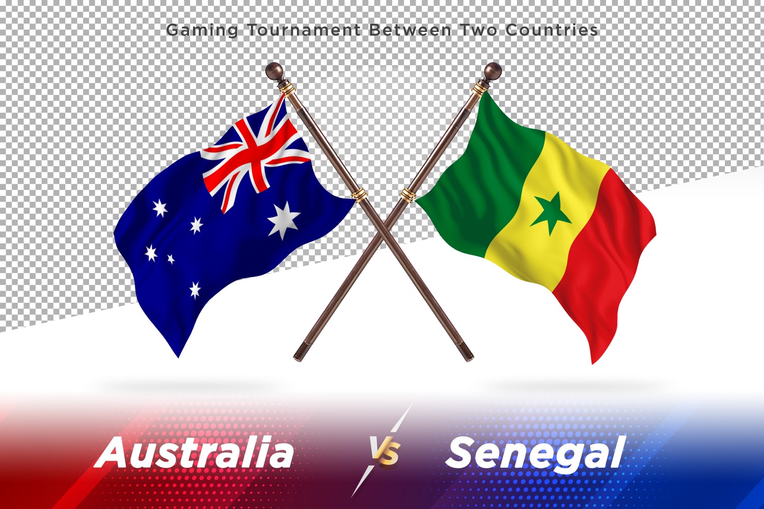 Australia versus Senegal Two Flags