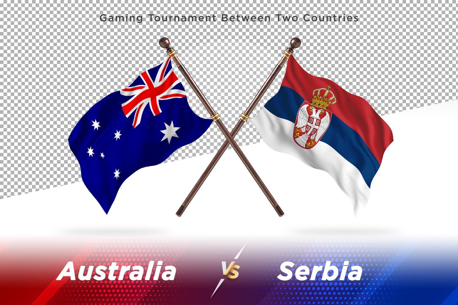 Australia versus Serbia Two Flags