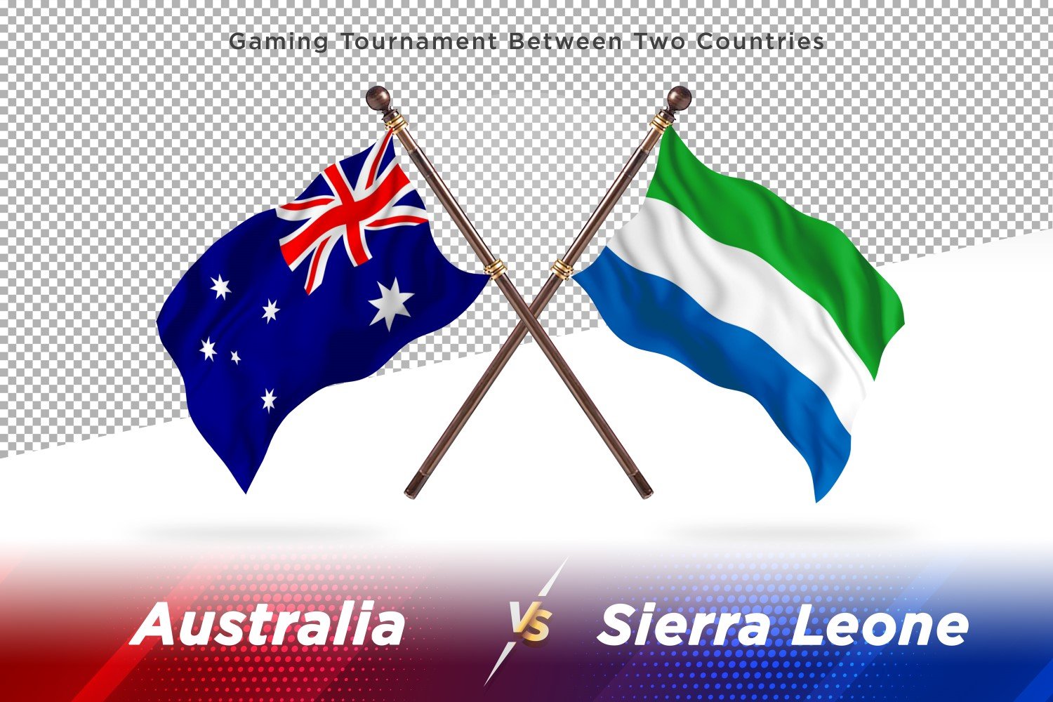 Australia versus sierra Leone Two Flags